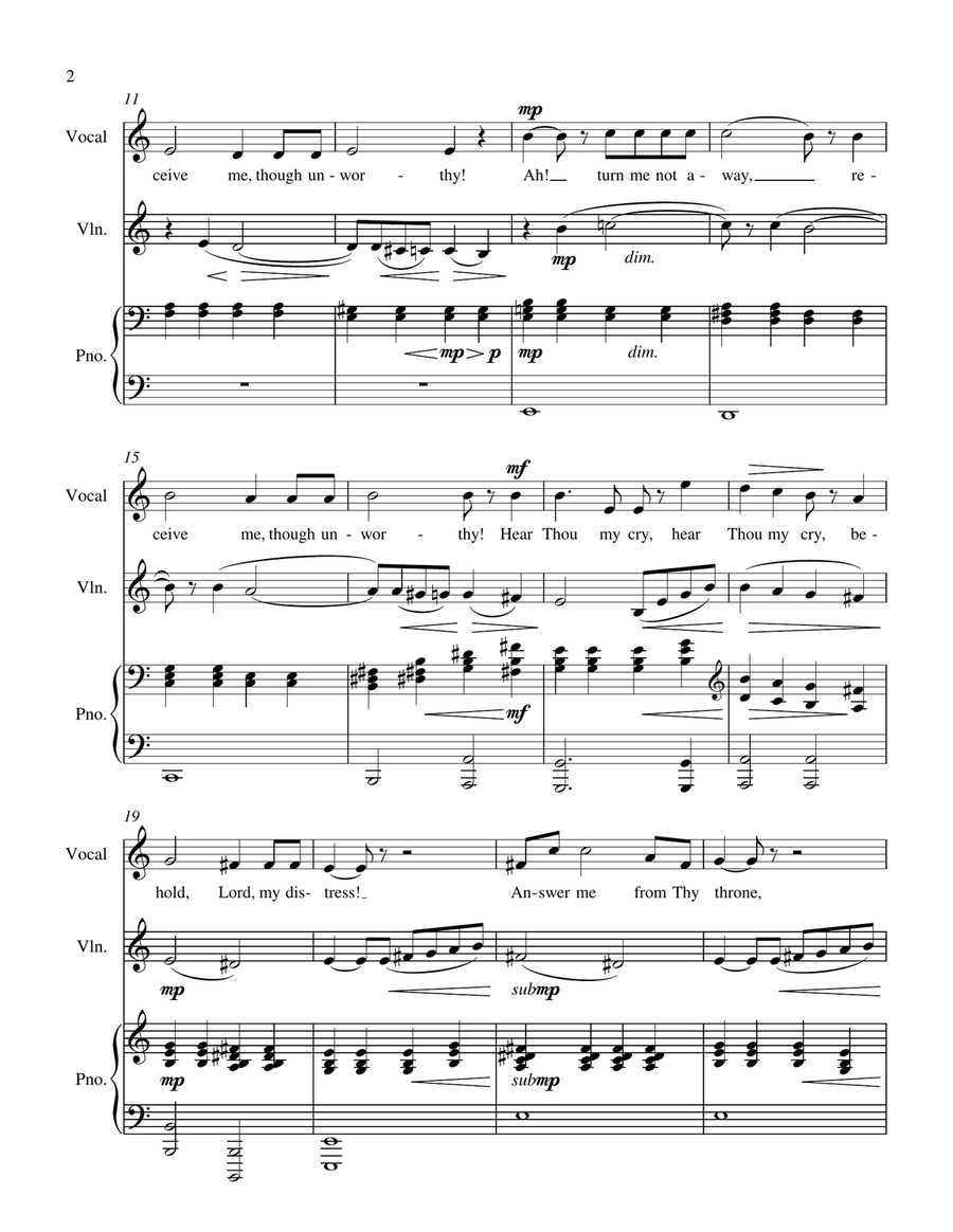 O, Divine Redeemer (Mezzo-Soprano or Baritone, Violin, Piano) Small Ensemble scores gallery preview page 2
