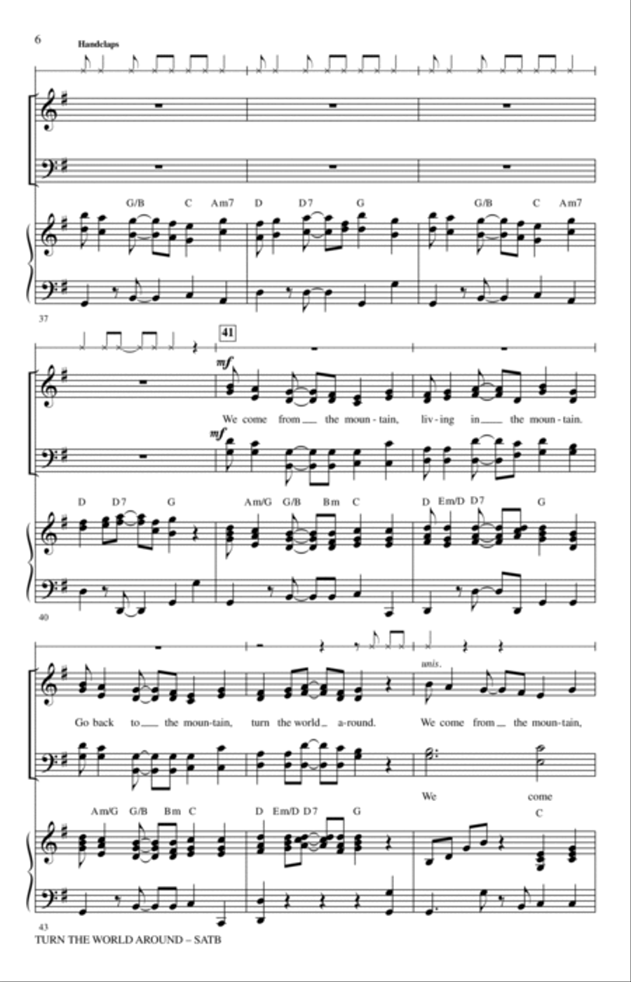 Turn The World Around 4-Part scores gallery preview page 5