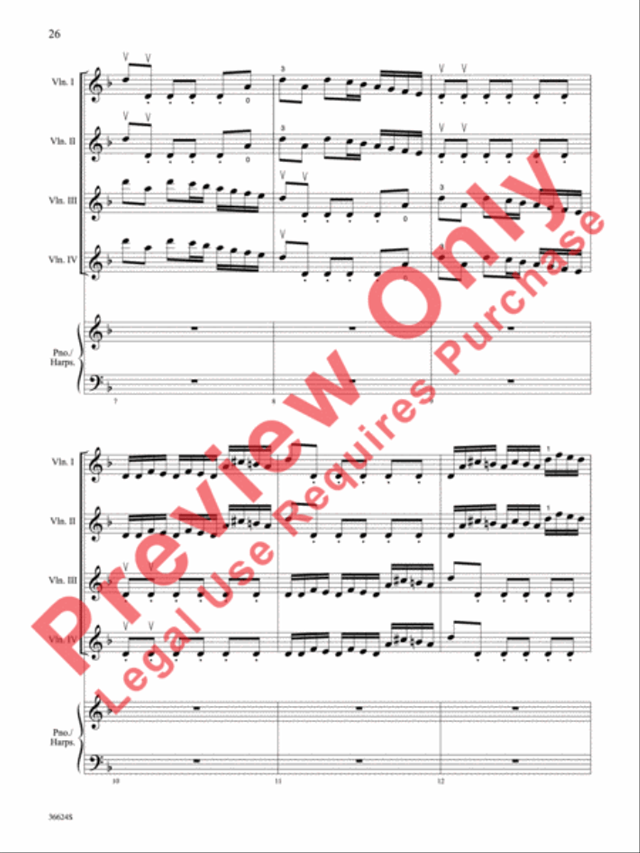 Violins Go Vivaldi -- Two Movements for Violin Quartet Small Ensemble scores gallery preview page 27