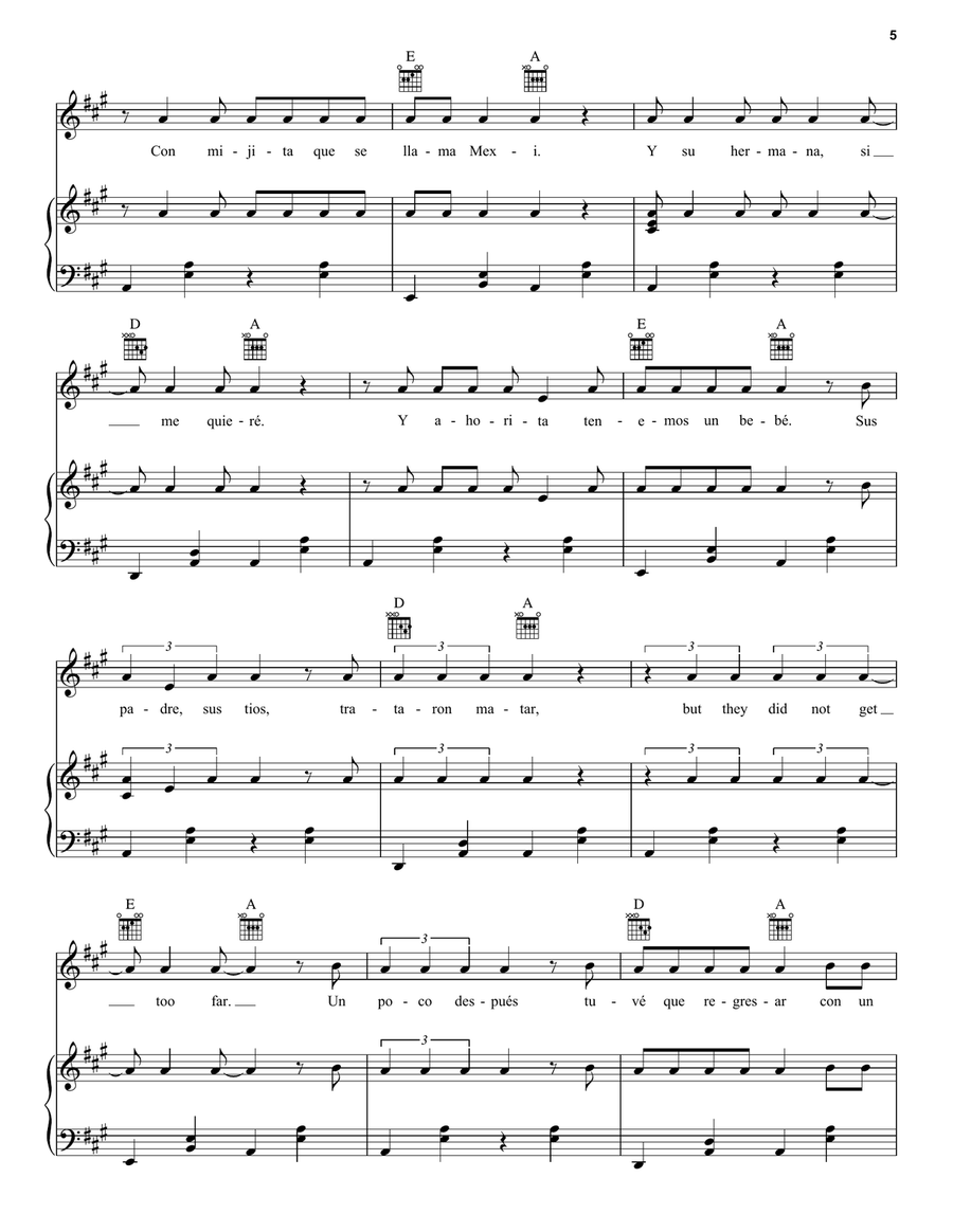 Caress Me Down Piano, Vocal, Guitar scores gallery preview page 5