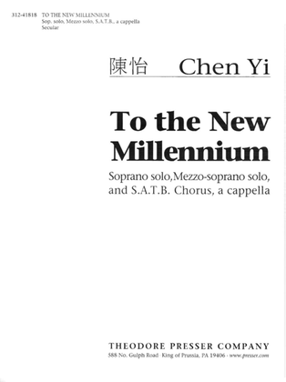 Book cover for To The New Millennium
