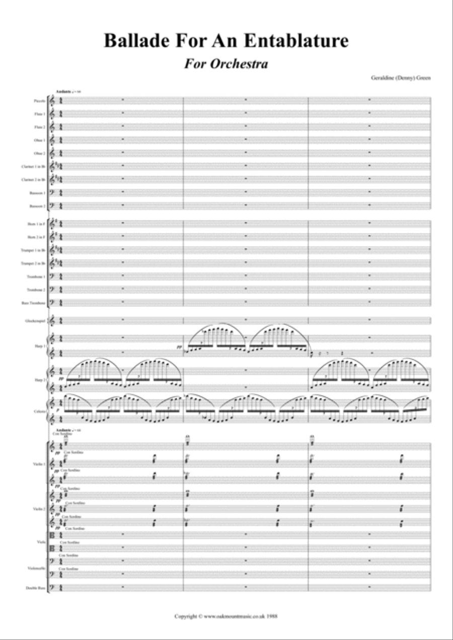 Ballade For An Entablature Full Orchestra scores gallery preview page 2