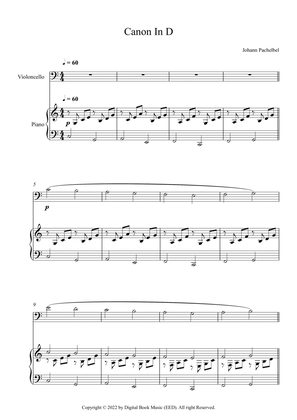 Book cover for Canon In D - Johann Pachelbel (Cello + Piano)