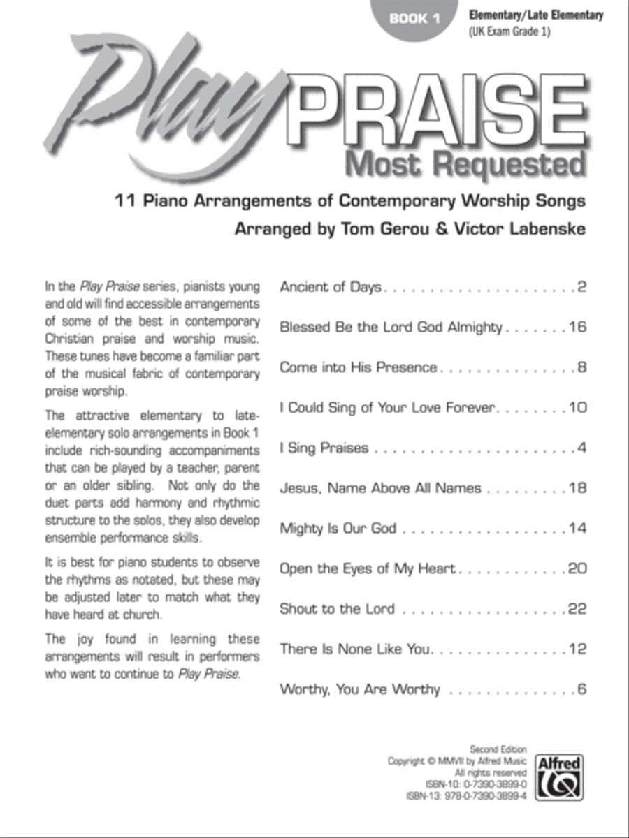 Play Praise -- Most Requested, Book 1 Easy Piano scores gallery preview page 2