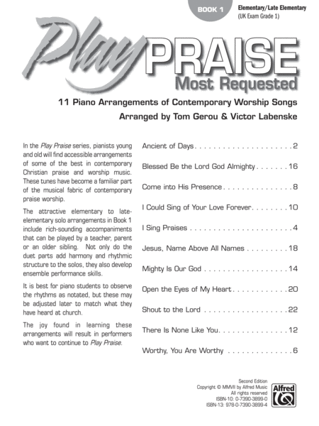 Play Praise -- Most Requested, Book 1