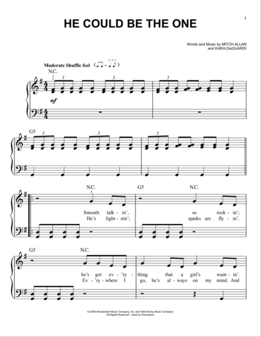 He Could Be The One Easy Piano scores gallery preview page 1