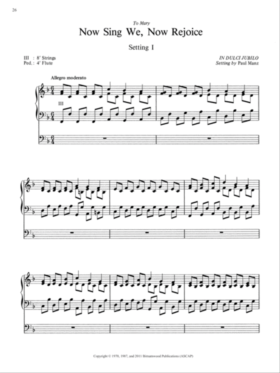 Now Sing We, Now Rejoice (Setting I) Organ scores gallery preview page 1