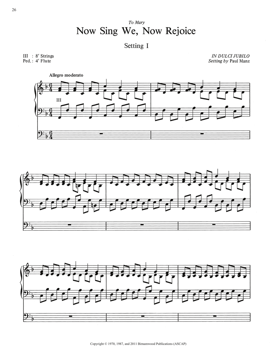 Now Sing We, Now Rejoice (Setting I)
