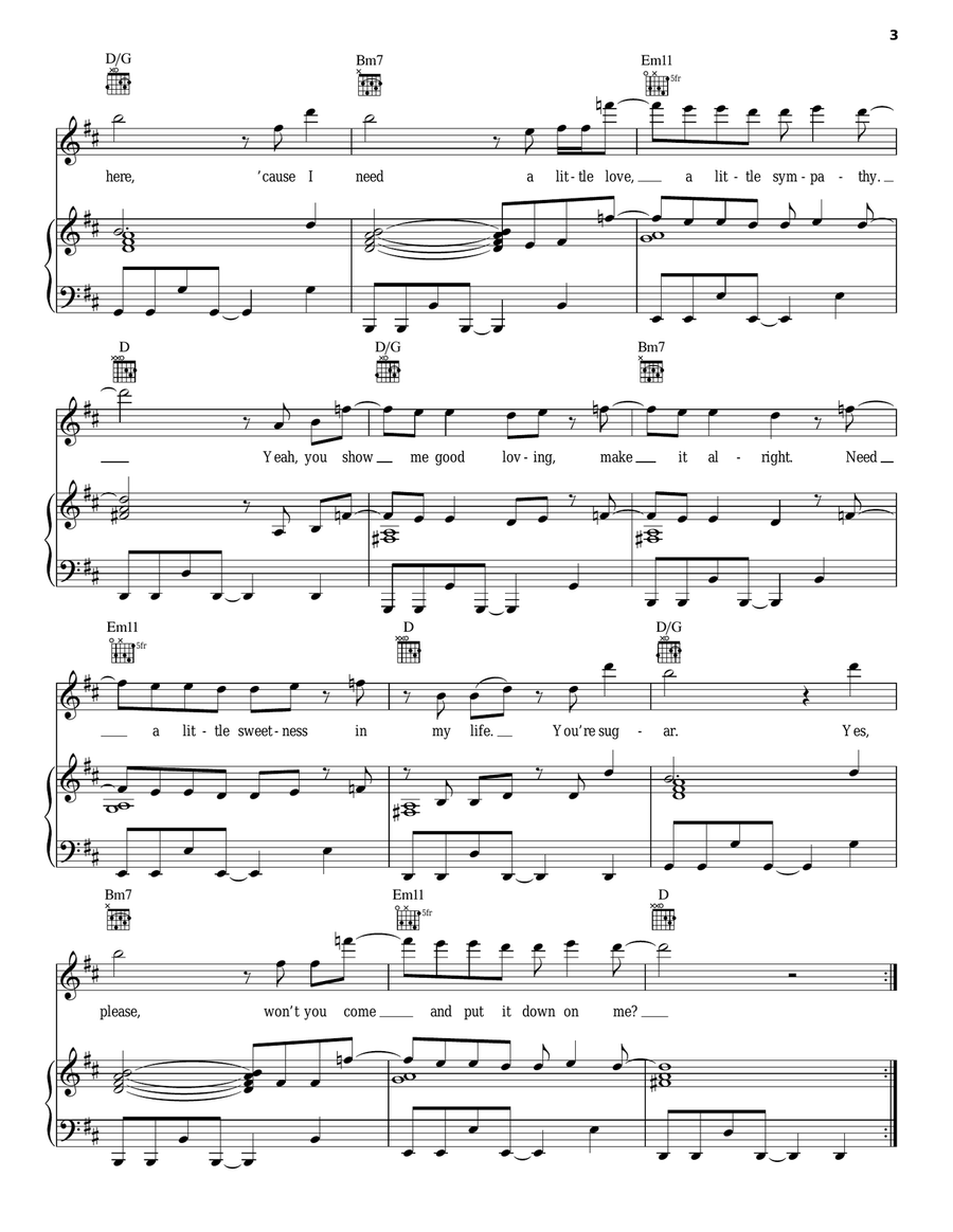 Sugar Acoustic Guitar scores gallery preview page 3