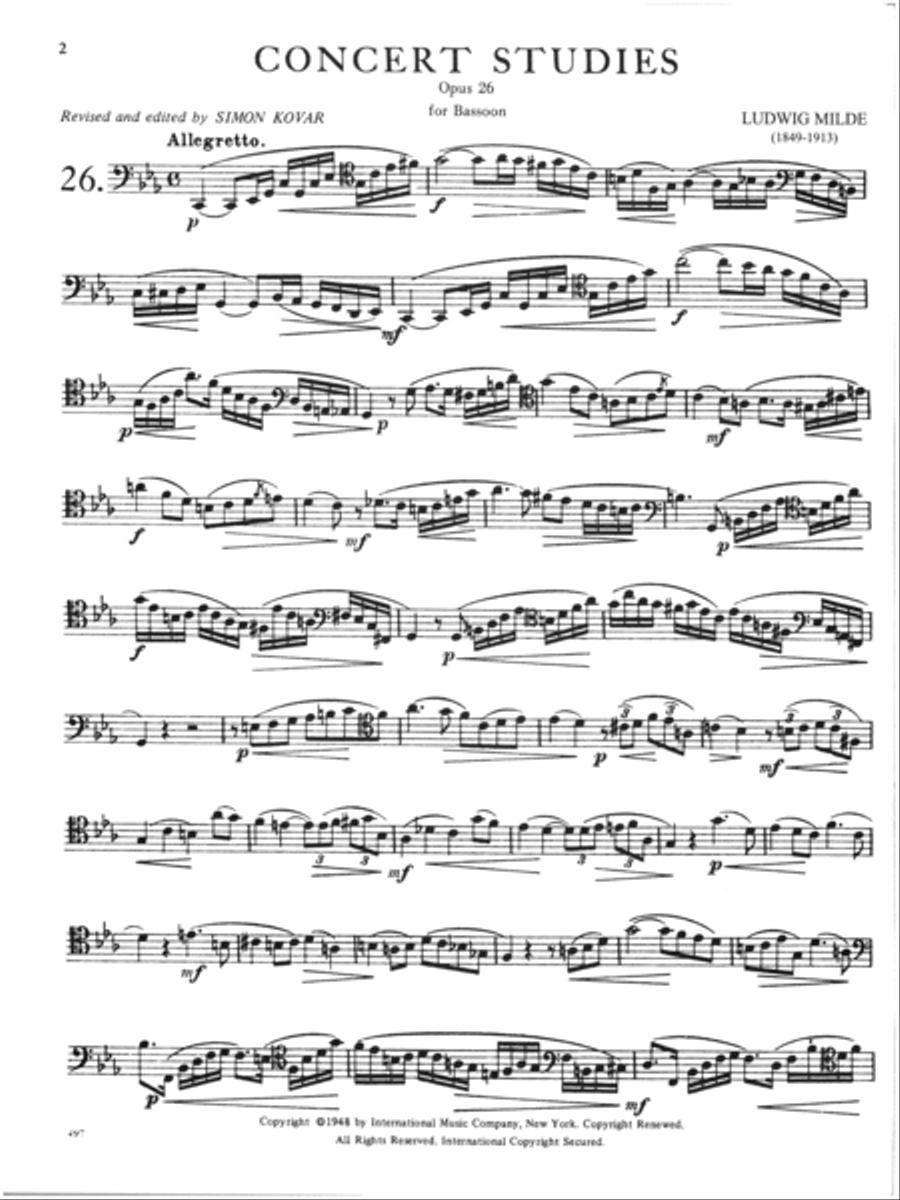50 Concert Studies, Opus 26: Volume II, Nos. 26-50 Bassoon Solo scores gallery preview page 2