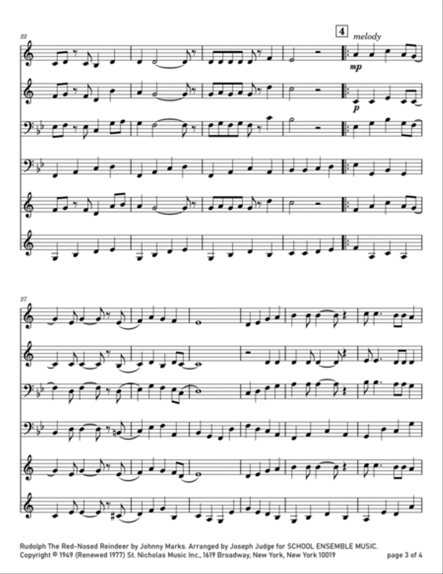 Rudolph The Red-nosed Reindeer Euphonium scores gallery preview page 3