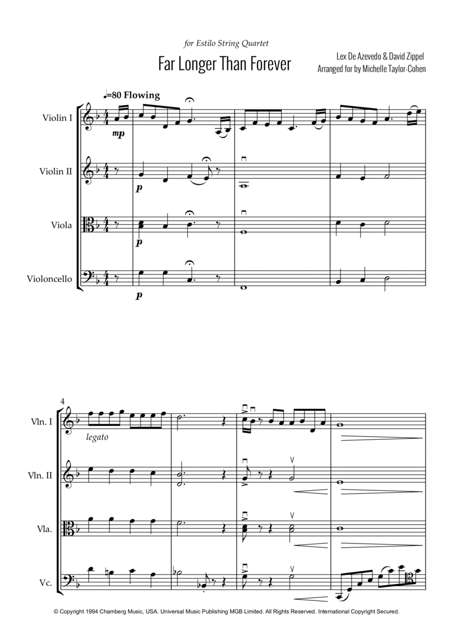 Far Longer Than Forever String Quartet scores gallery preview page 1