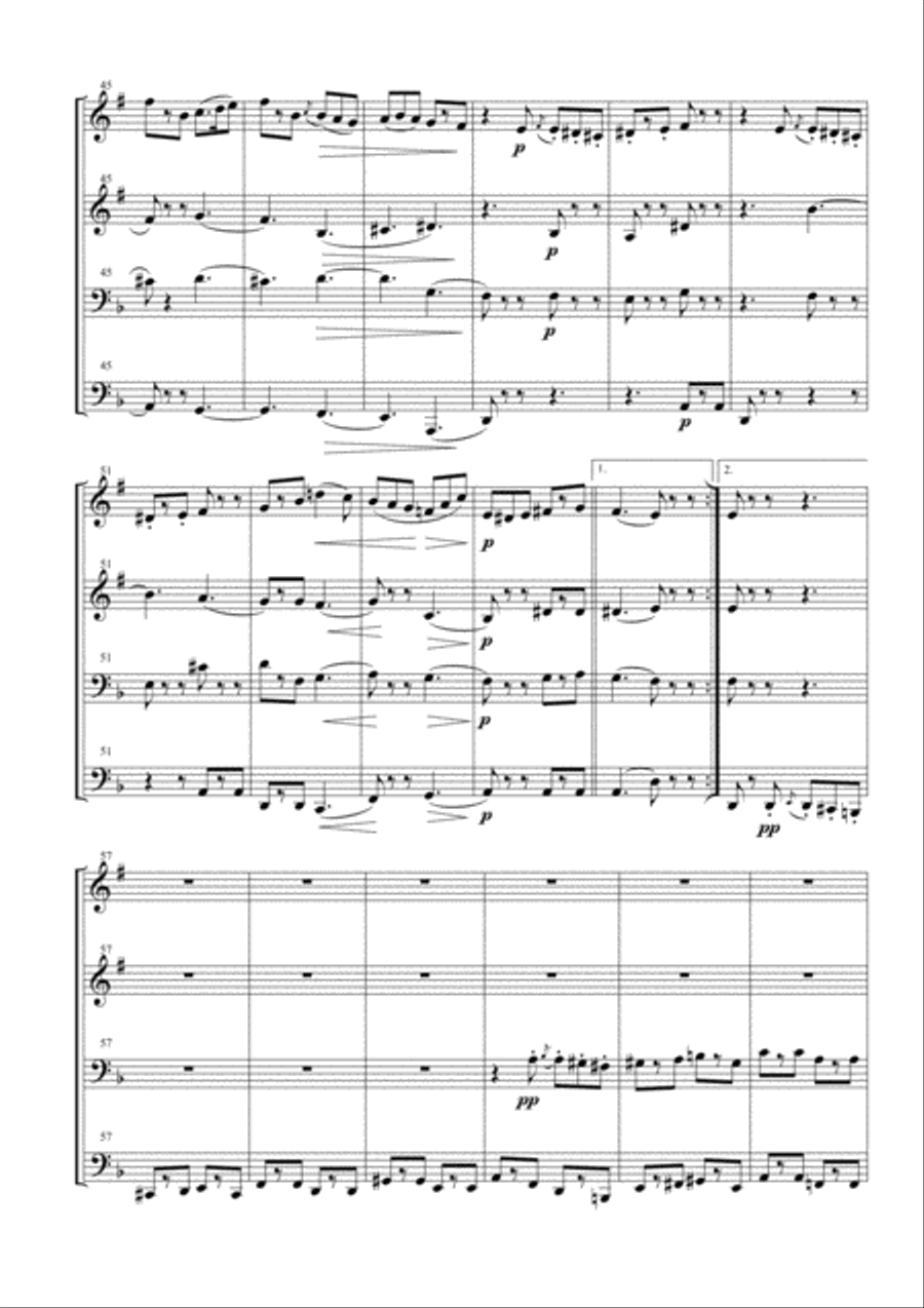 Funeral March of a Marionette for Brass Quartet Brass Quartet scores gallery preview page 4
