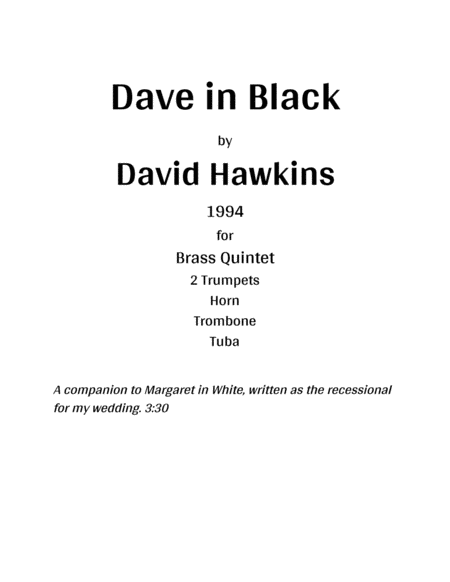 Dave in Black (Brass Quintet) image number null