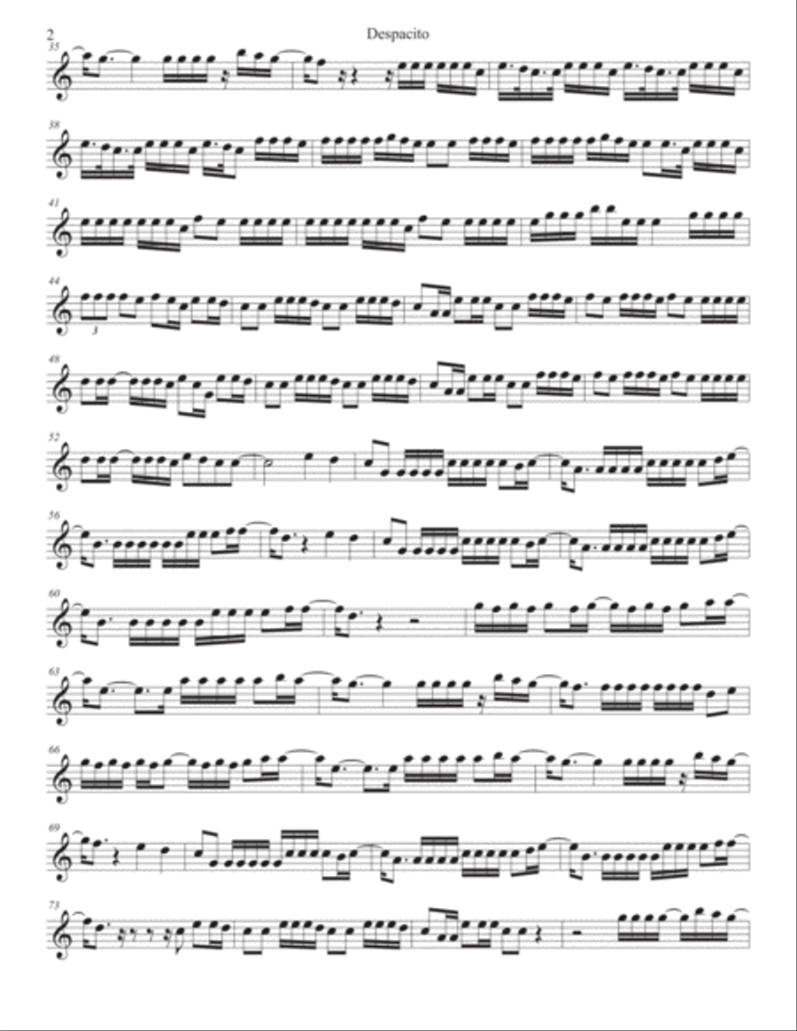 Despacito Violin Solo scores gallery preview page 2
