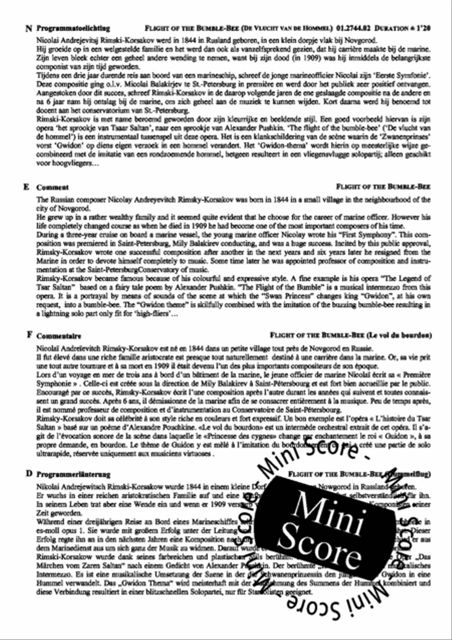 The Flight of the Bumble Bee Concert Band scores gallery preview page 20