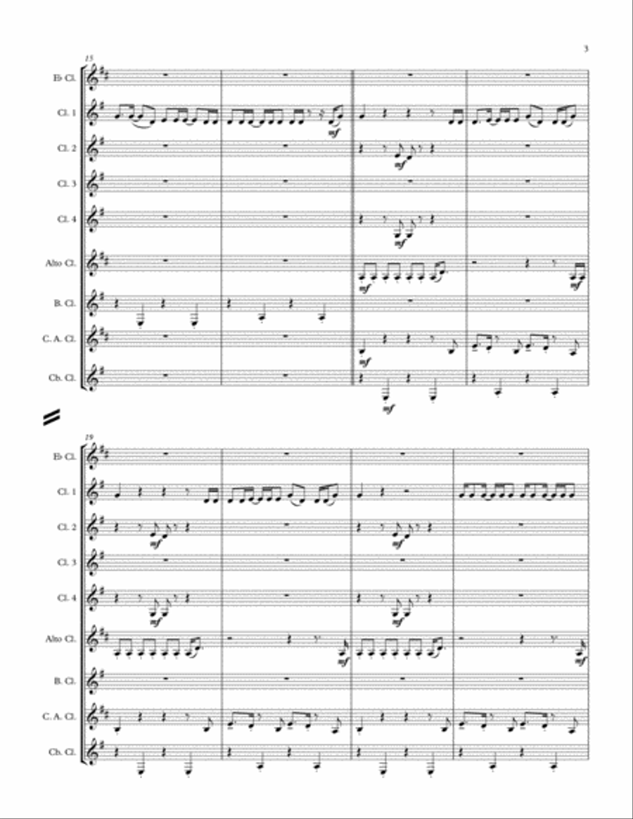 Uptown Funk Woodwind Ensemble scores gallery preview page 3