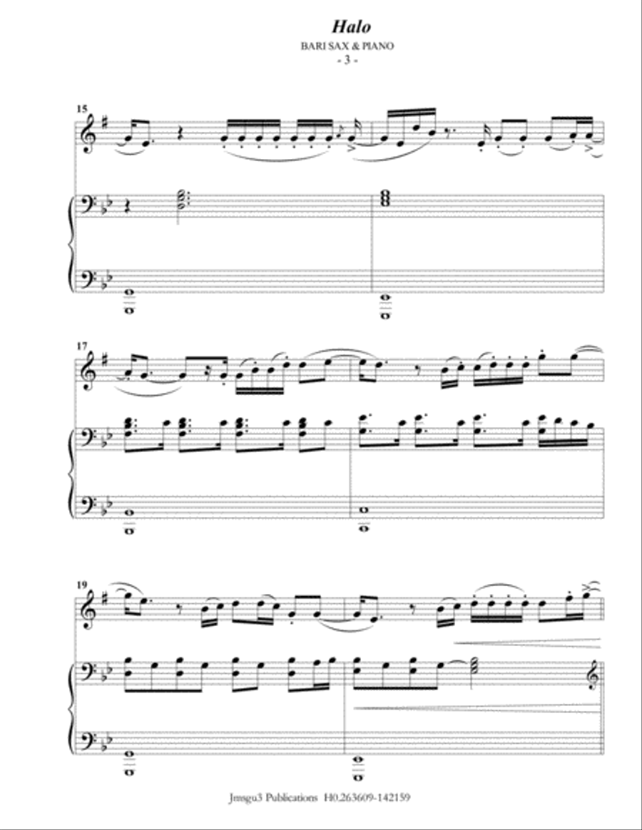 Halo Baritone Saxophone scores gallery preview page 3