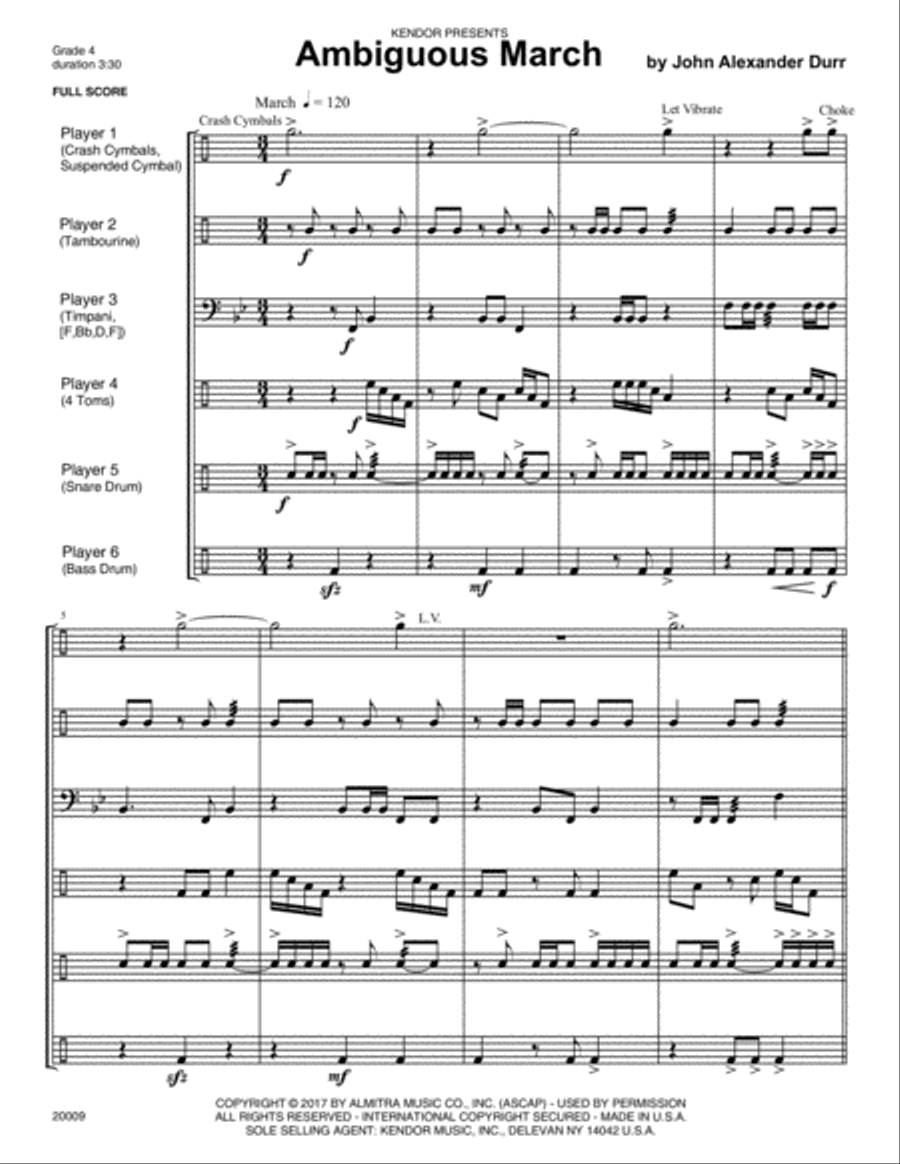 Ambiguous March Chamber Music scores gallery preview page 2