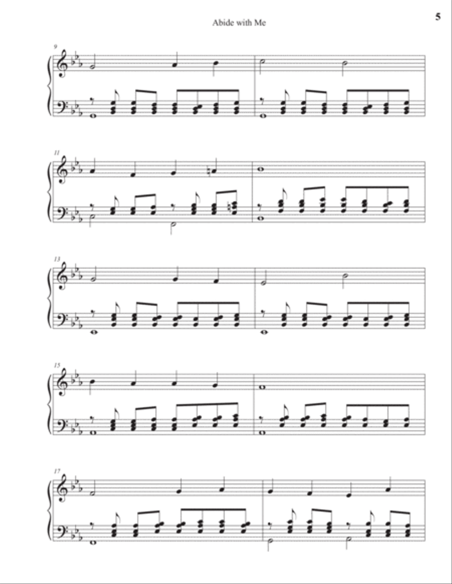 Abide with Me Piano Solo scores gallery preview page 5