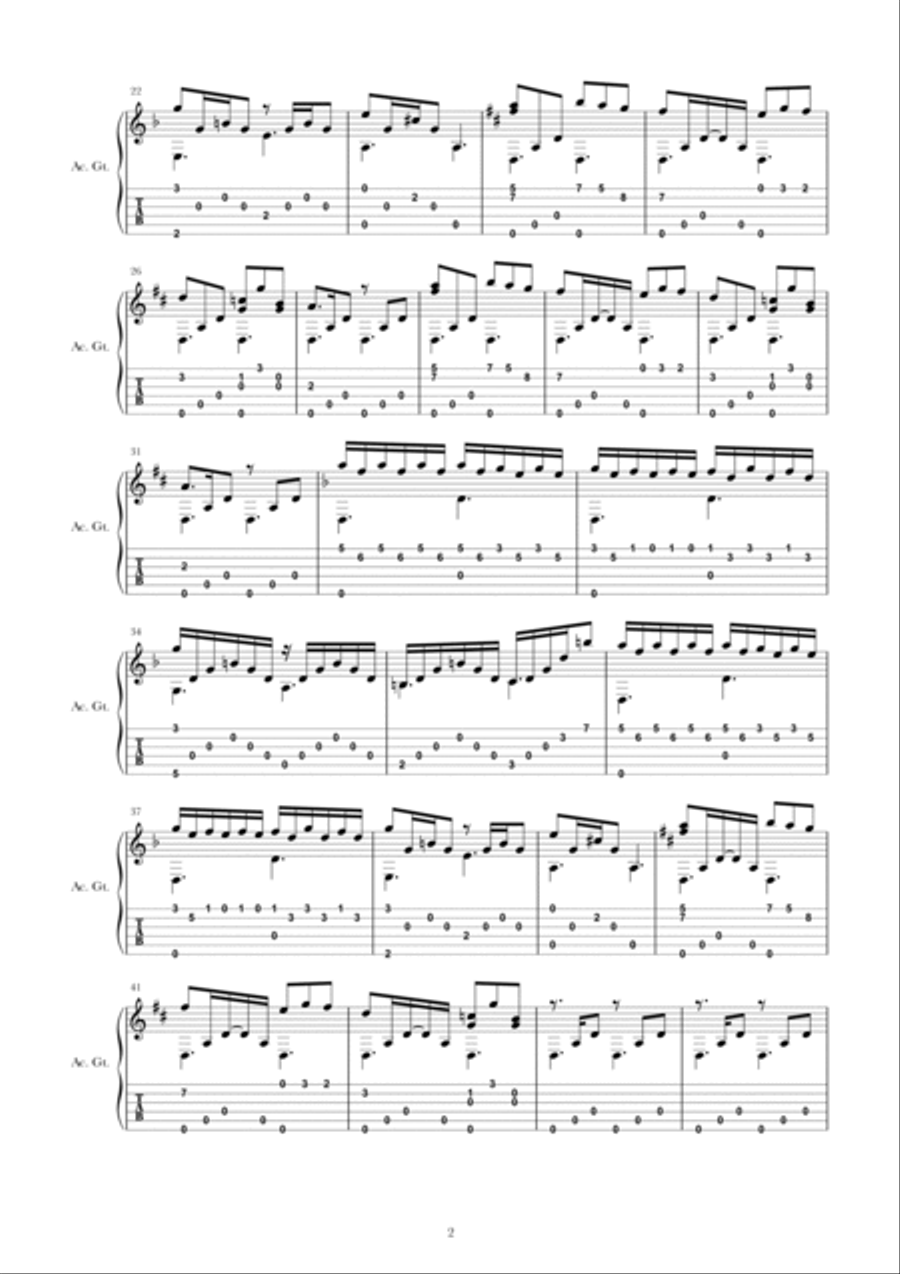 Norwegian Wood (this Bird Has Flown) Guitar Tablature scores gallery preview page 2