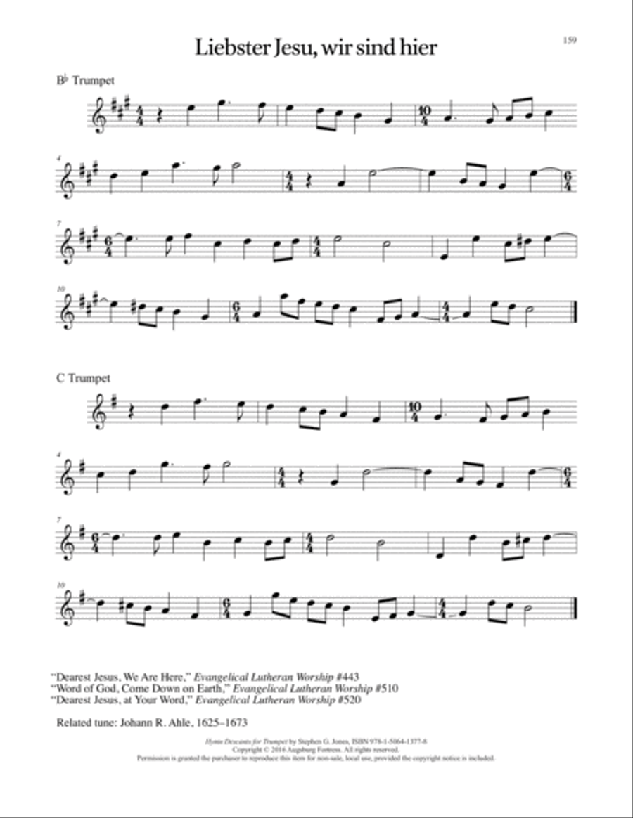 Hymn Descants for Trumpet C Trumpet scores gallery preview page 160