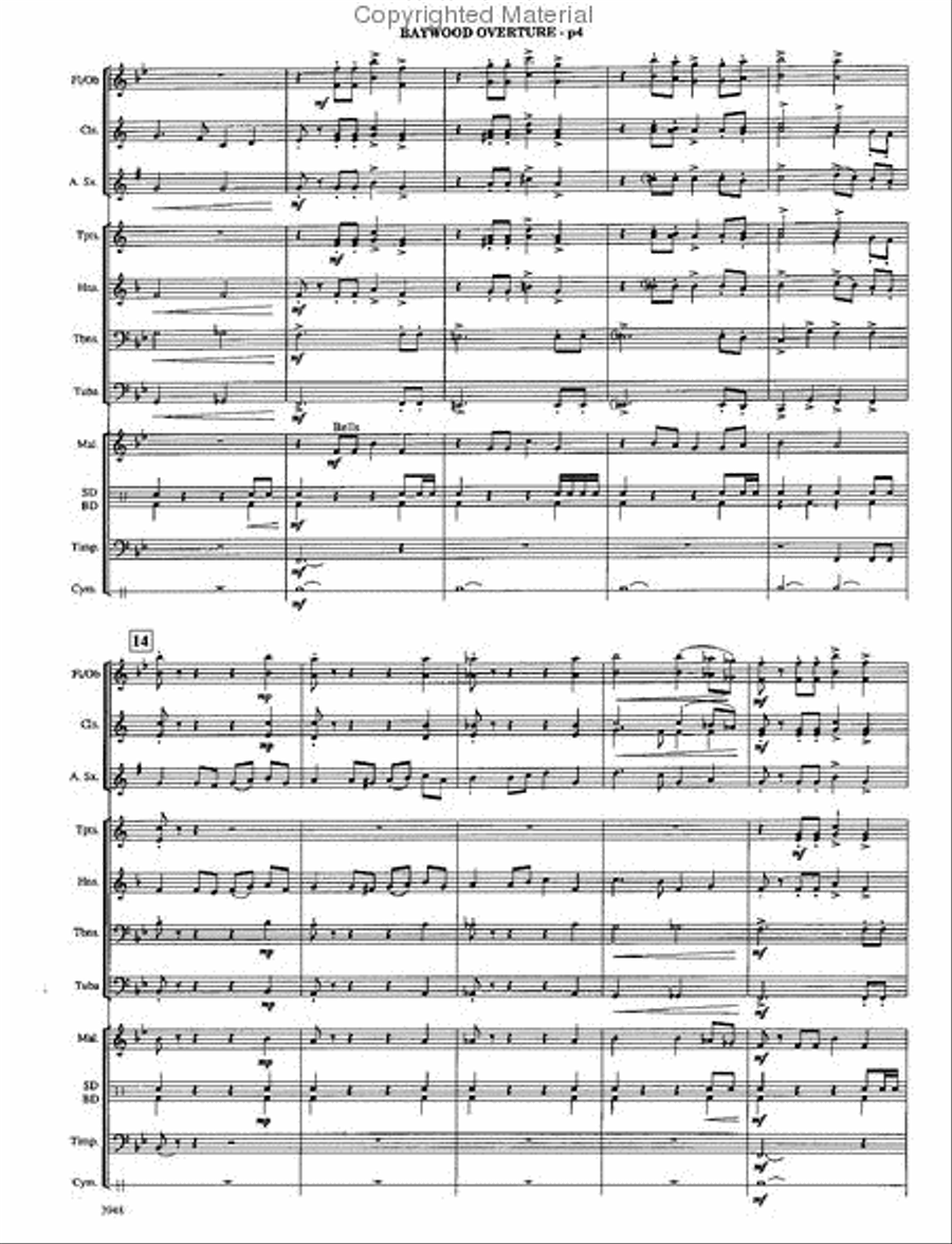 Baywood Overture Concert Band scores gallery preview page 3