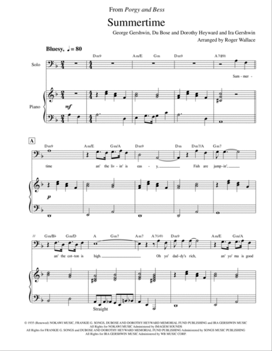 Summertime Baritone Saxophone scores gallery preview page 3