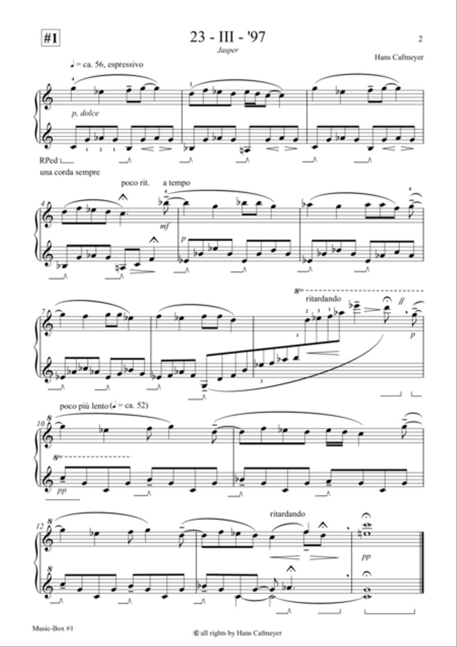 Music-Box Piano Solo scores gallery preview page 3