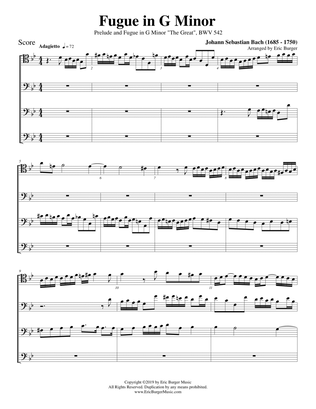 Fugue in G Minor (The Great) for Trombone or Low Brass Quartet