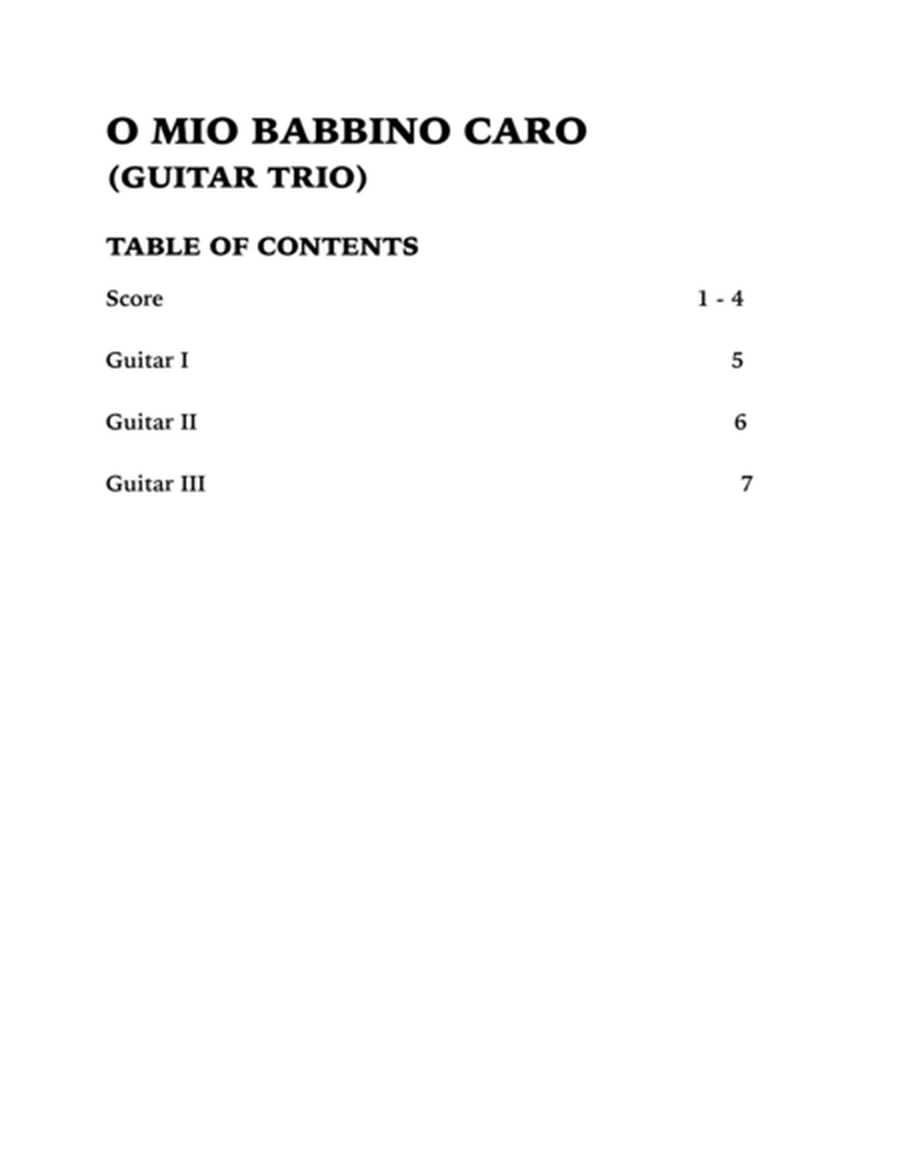 O Mio Babbino Caro (Guitar Trio) image number null