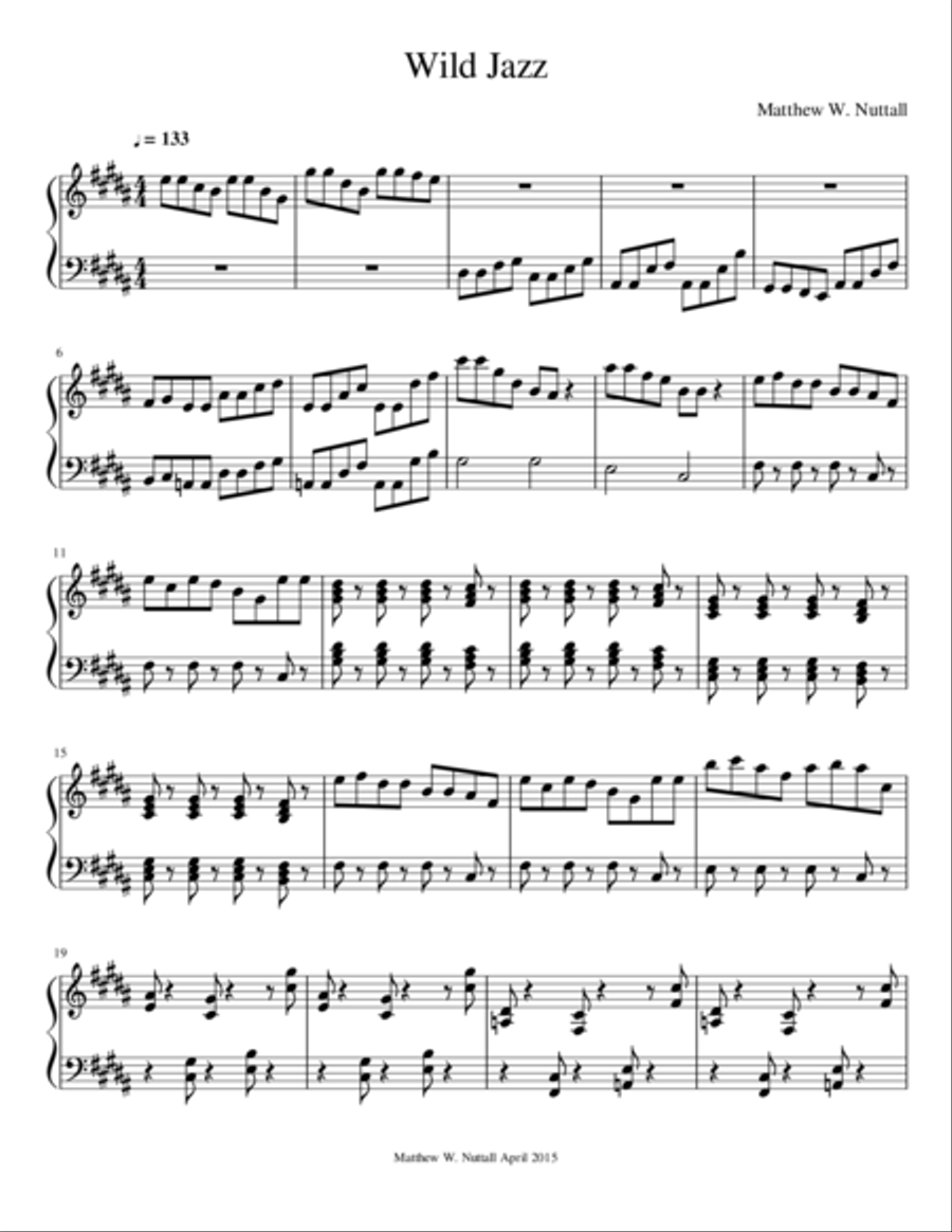 Wild Jazz Piano Solo scores gallery preview page 1