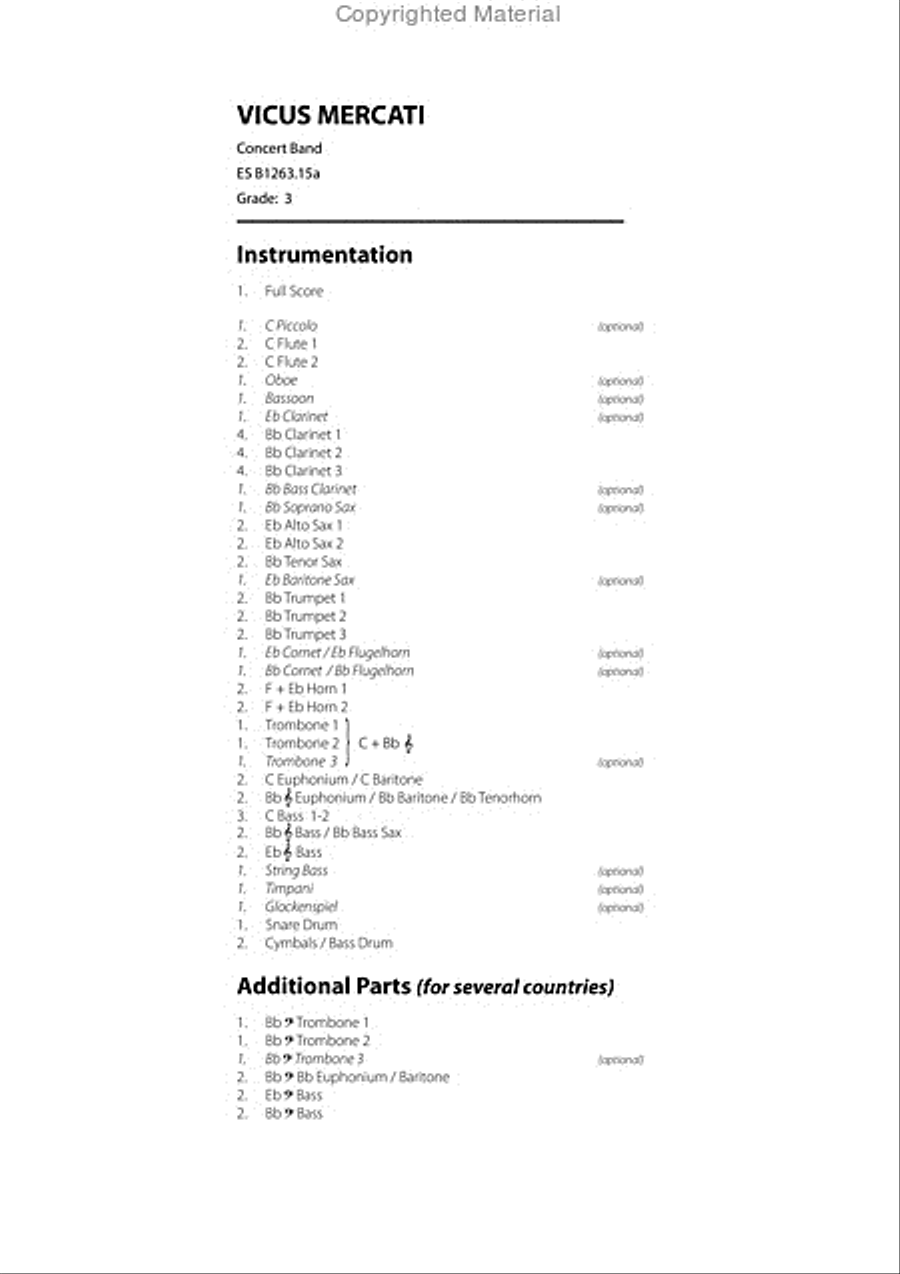 Vicus Mercati Concert Band scores gallery preview page 2
