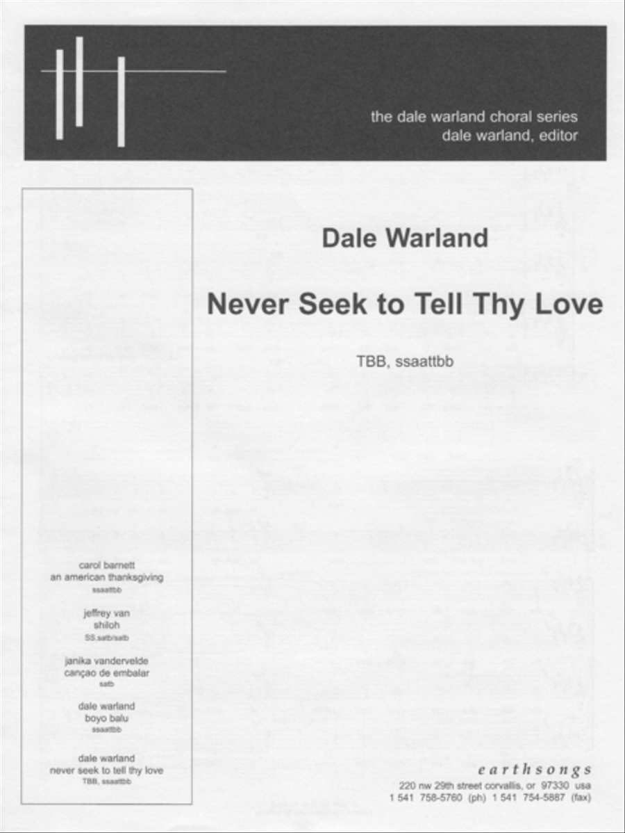 never seek to tell never seek to tell Divisi scores gallery preview page 1