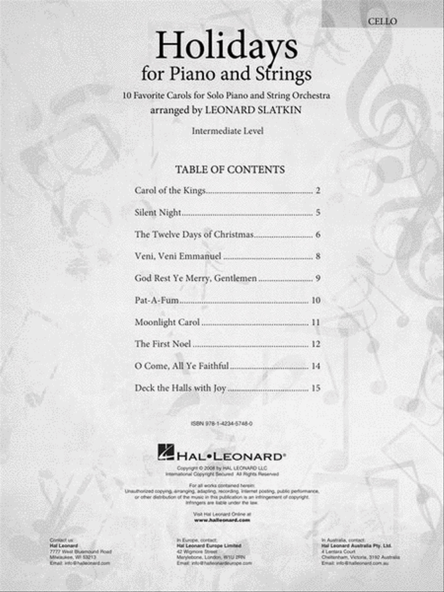 Holidays for Piano and Strings String Orchestra scores gallery preview page 3