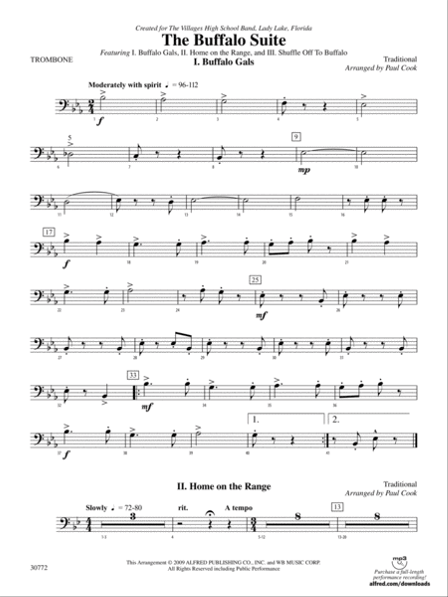 The Buffalo Suite: 1st Trombone Concert Band scores gallery preview page 1