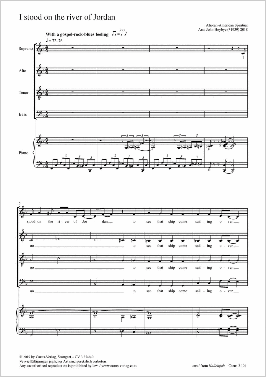 I stood on the river of Jordan 4-Part scores gallery preview page 1