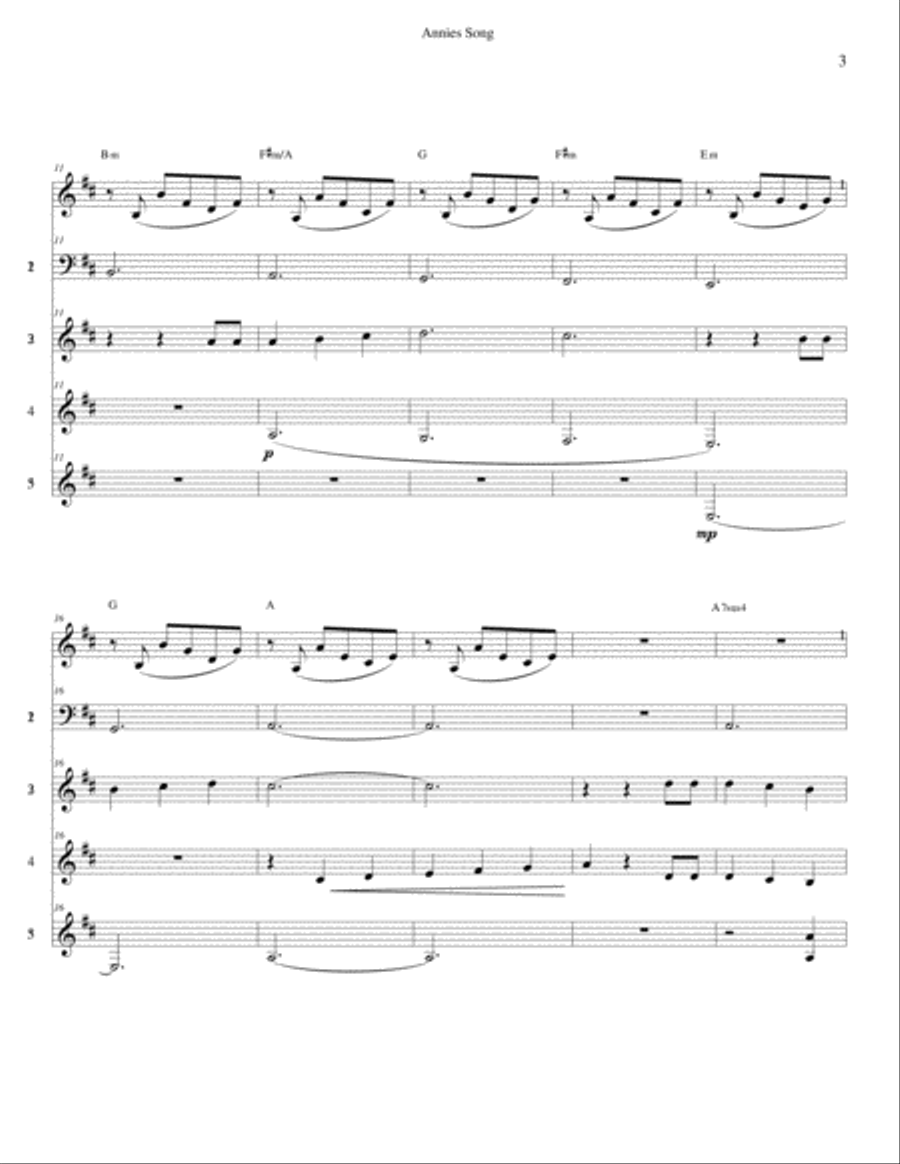 Annie's Song Annie's Song Chamber Orchestra scores gallery preview page 3