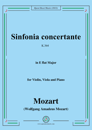 Book cover for Mozart-Sinfonia concertante,K.364,in E flat Major,for Violin,Viola and Piano