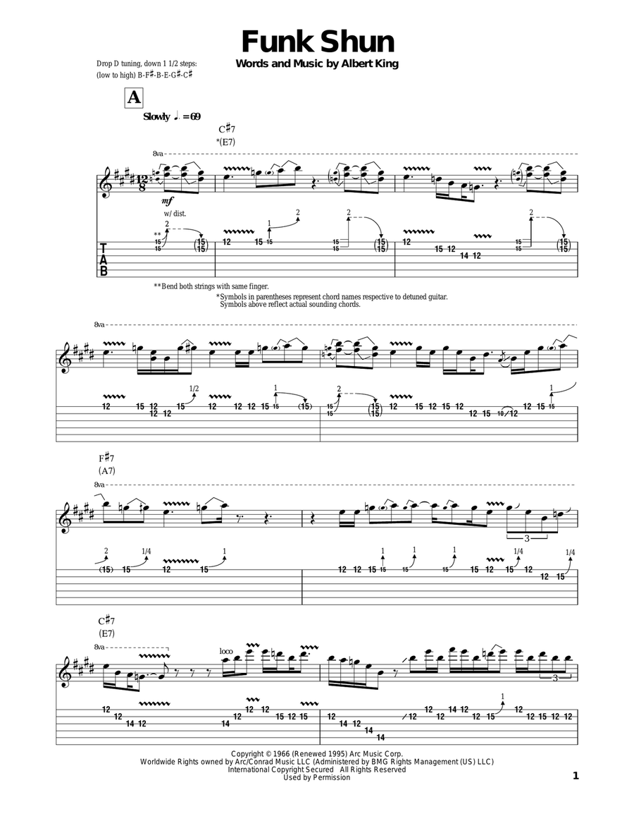 Funk Shun Electric Guitar scores gallery preview page 1