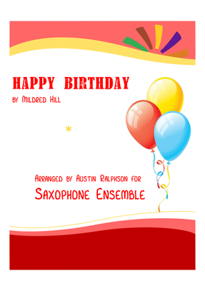 Book cover for Happy Birthday - sax ensemble
