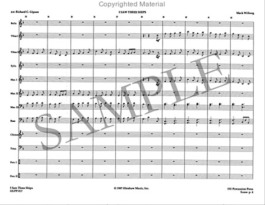 I Saw Three Ships Percussion Ensemble scores gallery preview page 5
