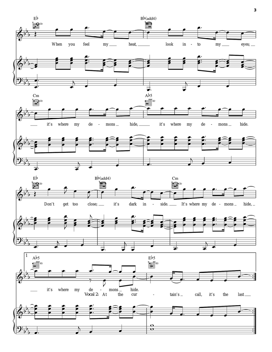 Demons Acoustic Guitar scores gallery preview page 3