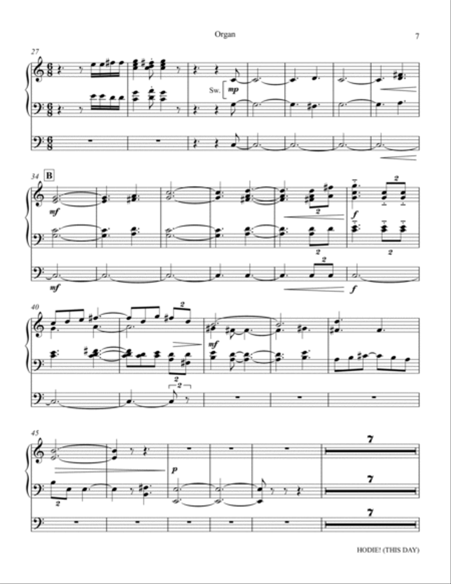 Hodie (This Day) - Organ Hodie (This Day) - Organ Choir scores gallery preview page 7