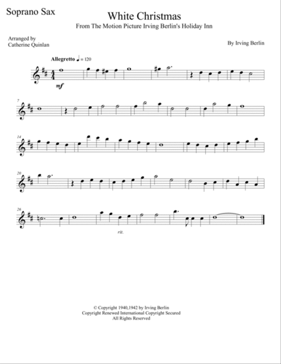 White Christmas Saxophone Quartet scores gallery preview page 3