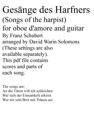 Gesänge des Harfners (Songs of the harpist) for oboe d'amore and guitar (all three songs)