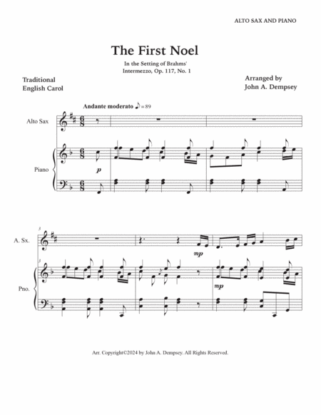 The First Noel (Alto Sax and Piano) image number null
