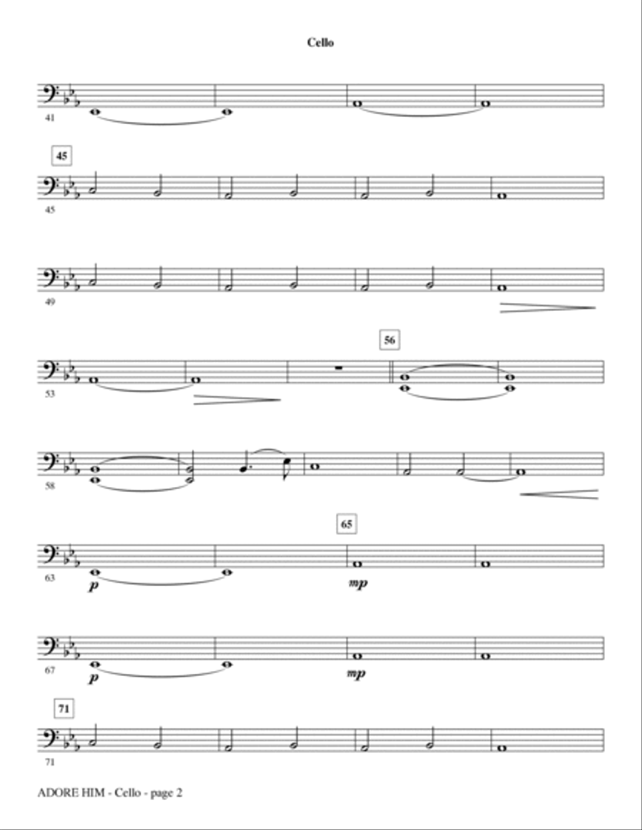 Adore Him - Cello Choir scores gallery preview page 2