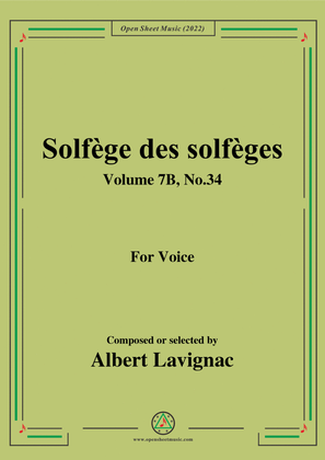 Lavignac-Solfege des solfeges,Volume 7B No.34,for Voice