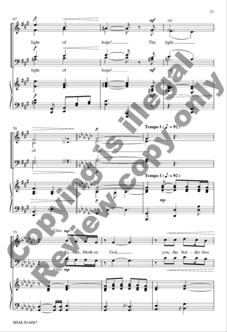 Maya's Prayer for Peace 4-Part scores gallery preview page 11